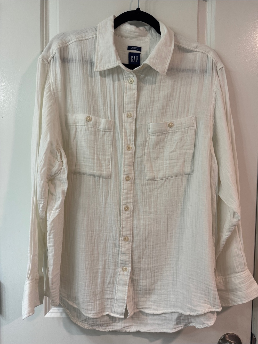 GAP White Gauze Button-Down Shirt
